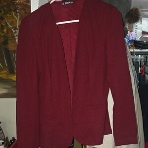 SHEIN Deep Red Women's Blazer